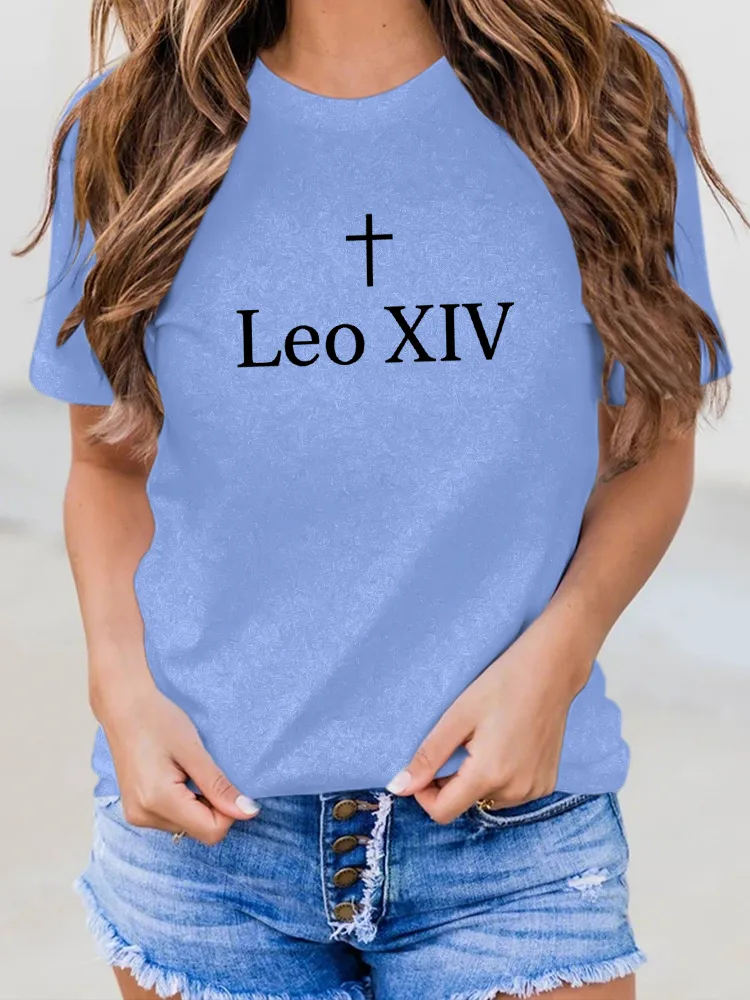 Women'S Pope Leo Xiv Round-Neck Short-Sleeved T-Shirt