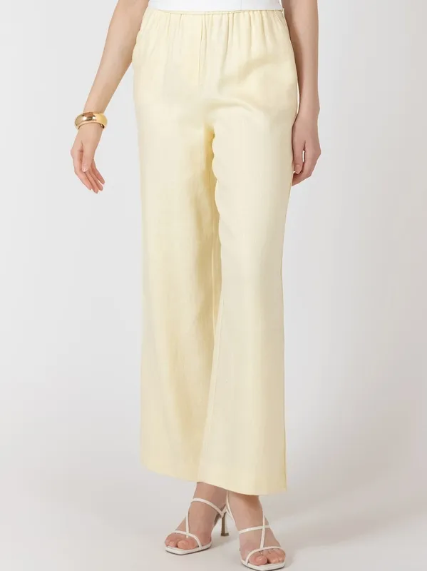 Straight Leg Linen Blend Trouser