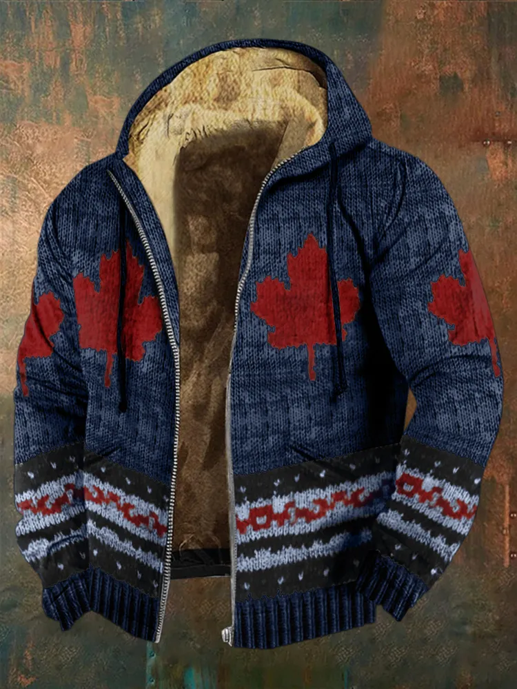 Men's Vintage Canada Maple Leaf Zipper Jacket