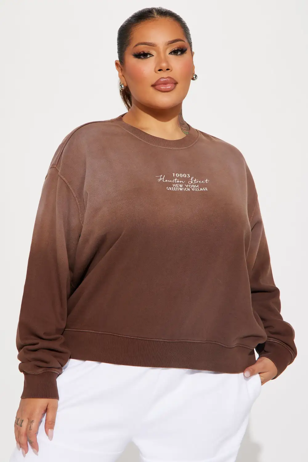 Lower Manhattan Washed Sweatshirt - Brown/combo
