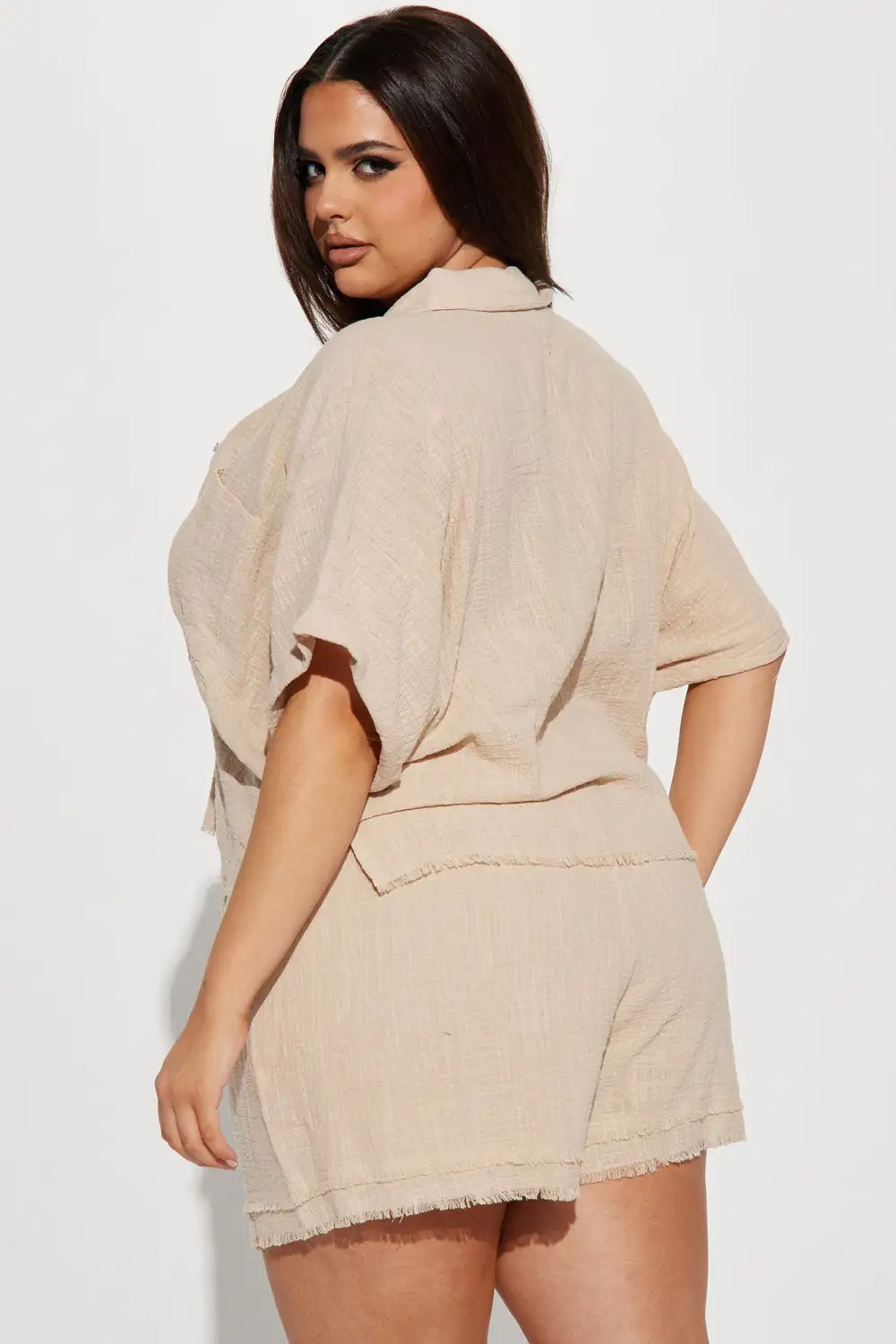 Easy Breezy Linen Short Set - Taupe