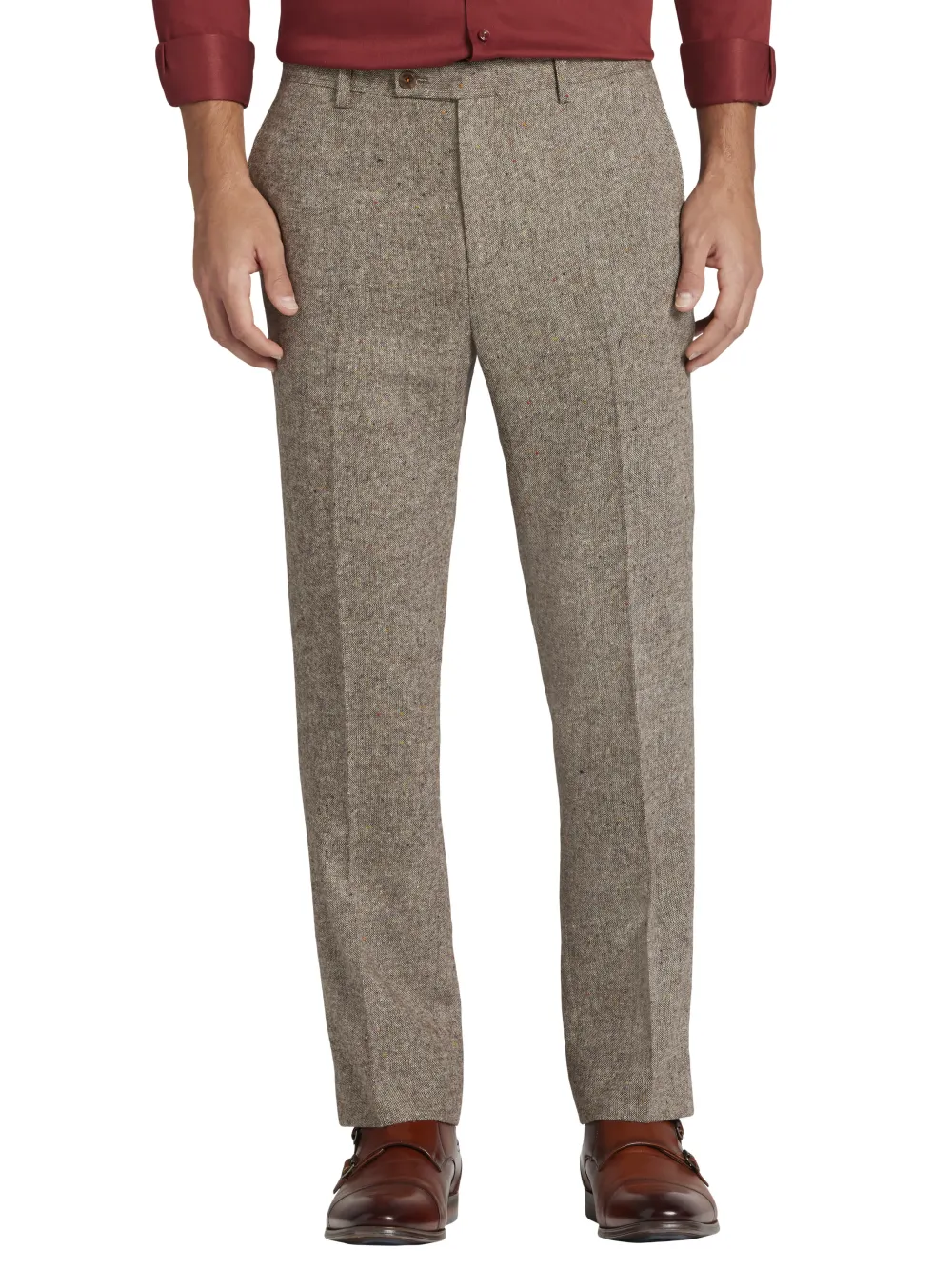 Paisley &Amp; Gray Slim Fit Donegal Flat Front Suit Pants