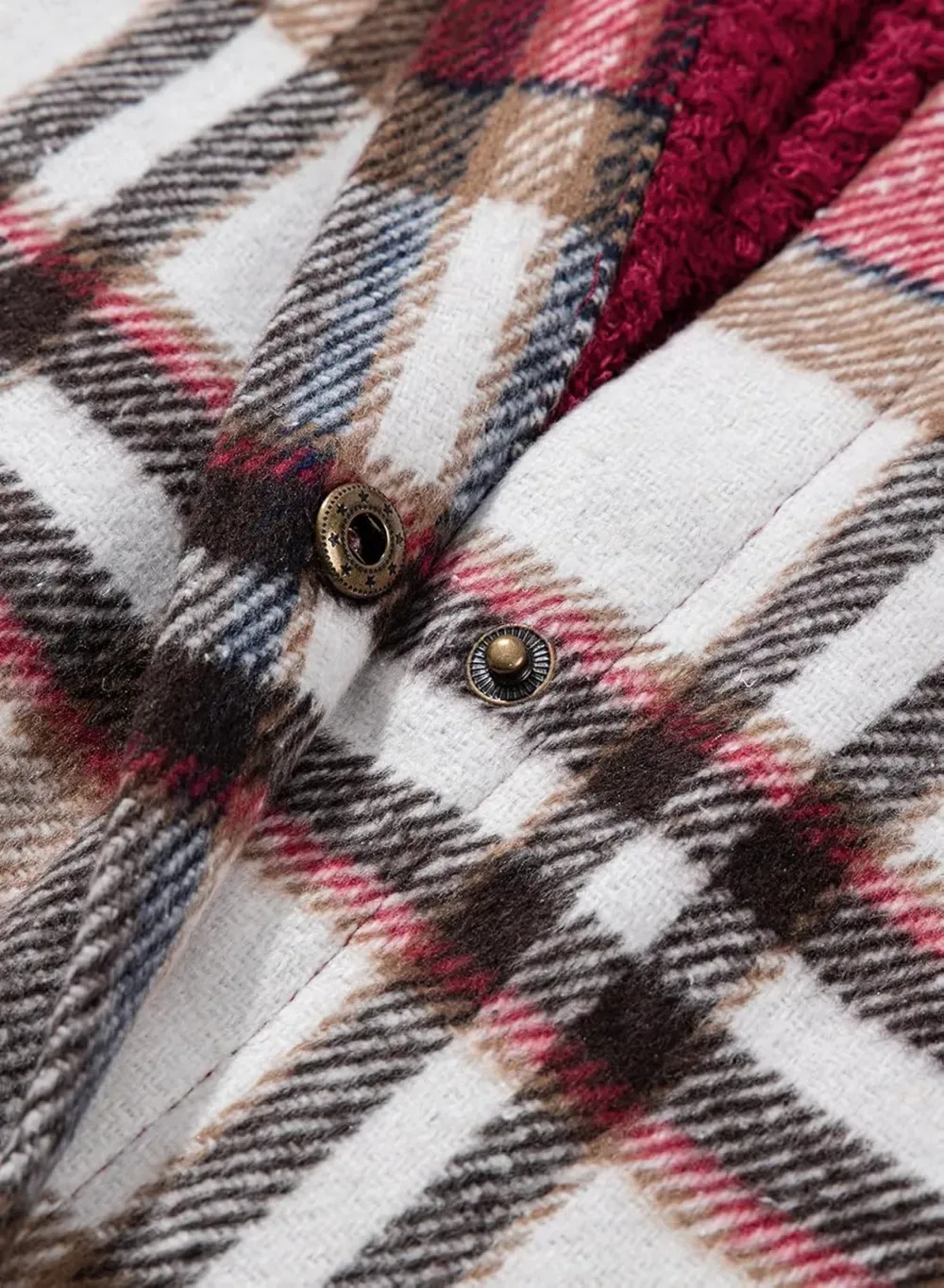 Women's Flannel Hooded Plaid 2025 Shacket Thick Coat Winter Coat for Warmth Button down Warm and Fuzzy Fleece Jacket