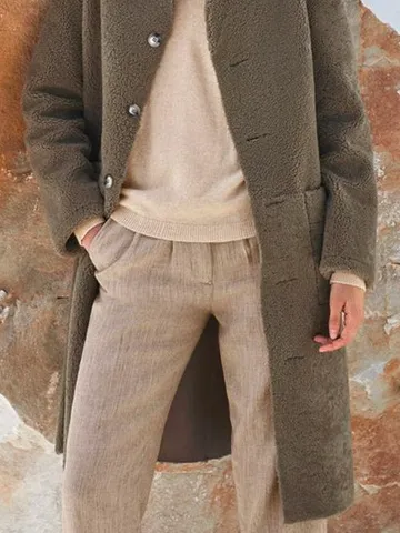 Loose Plain Teddy Jacket