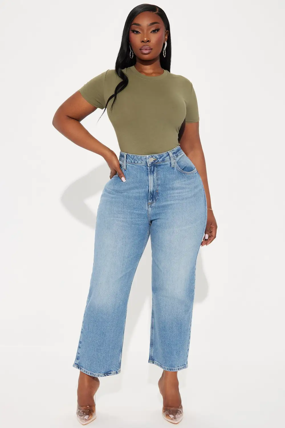 Stuck In Your Head Cropped Straight Leg Jeans - Light Wash