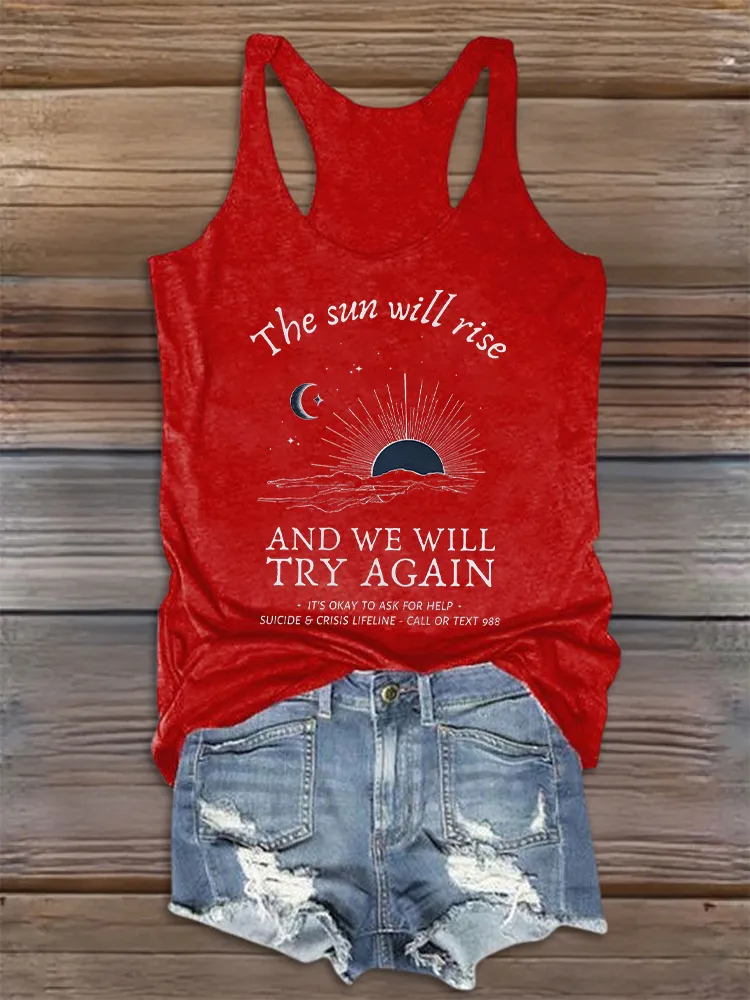 Women'S Mental Health Round-Neck Sleeveless Vest  Prints