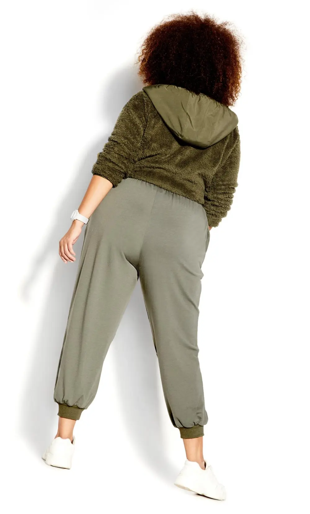 Evans Green Cropped Teddy Jacket