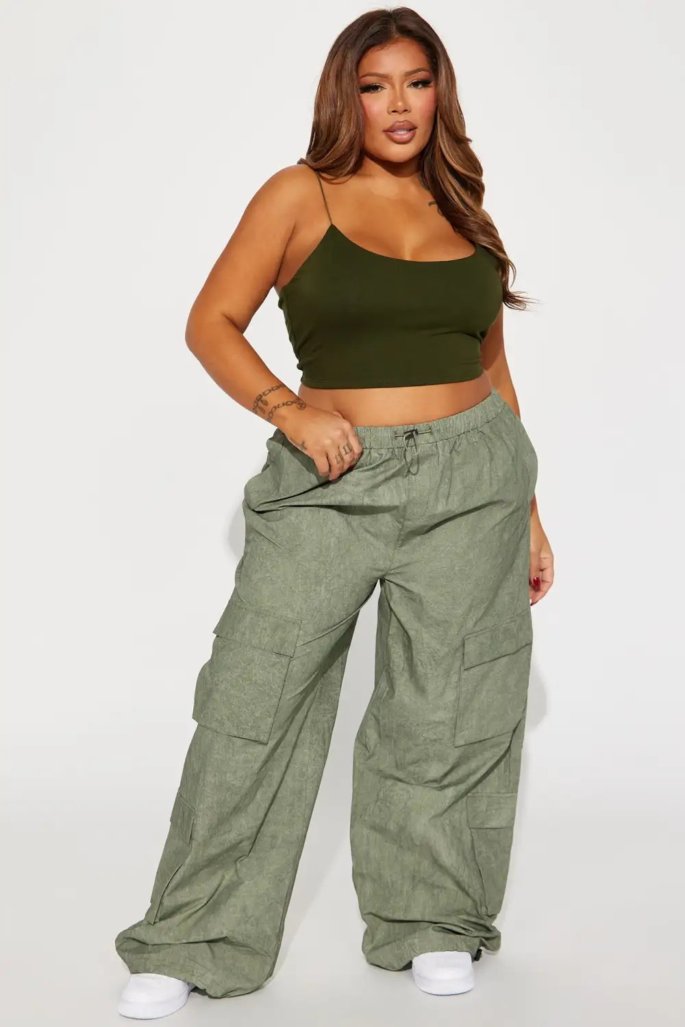 Kiki Super Cropped Top - Olive