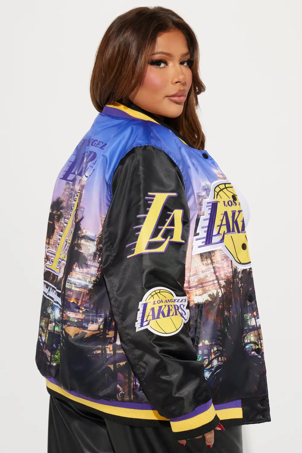 Lakers Court Side Bomber Jacket - Black