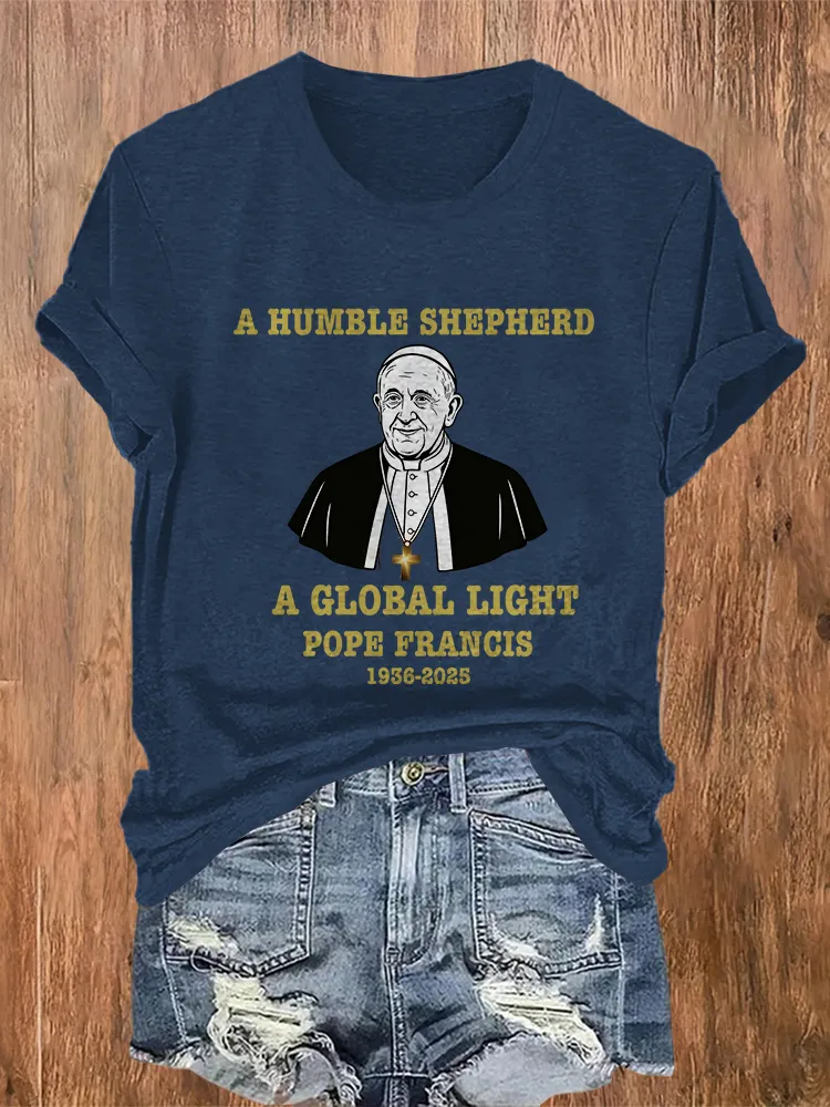 Women's A Humble Shepherd A Global Light Pf 1936-2025 Round Neck Short Sleeves Pure Cotton T-Shirt