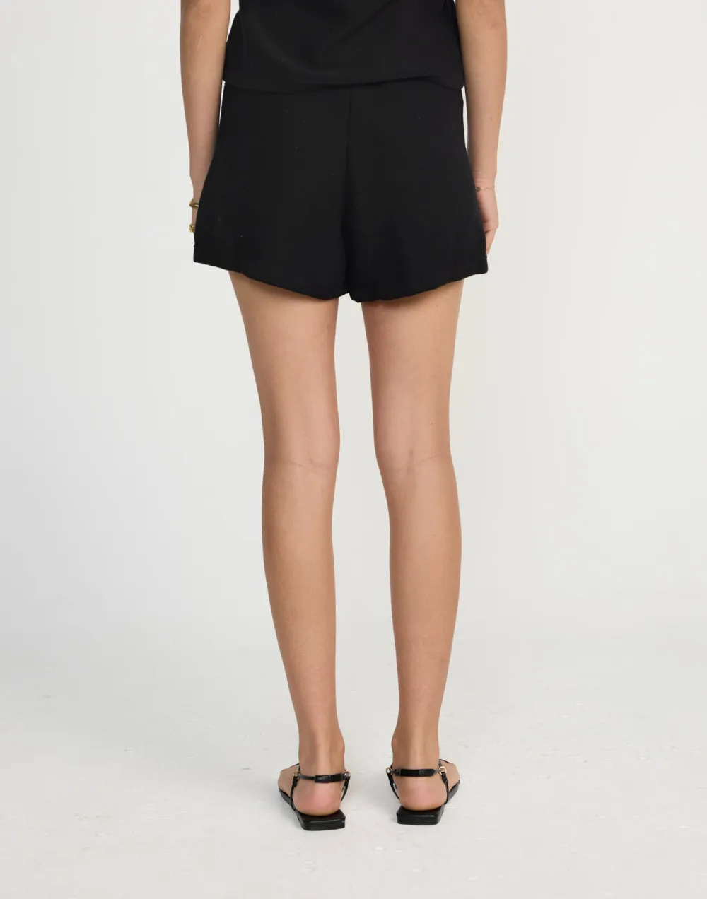 High Waisted Knitted Drawstring Shorts