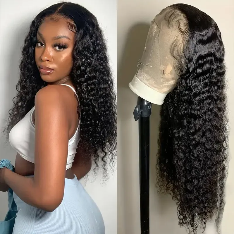 Real HD Lace Full Frontal Wig Undetactable HD Lace Deep Wave Human Hair Wig