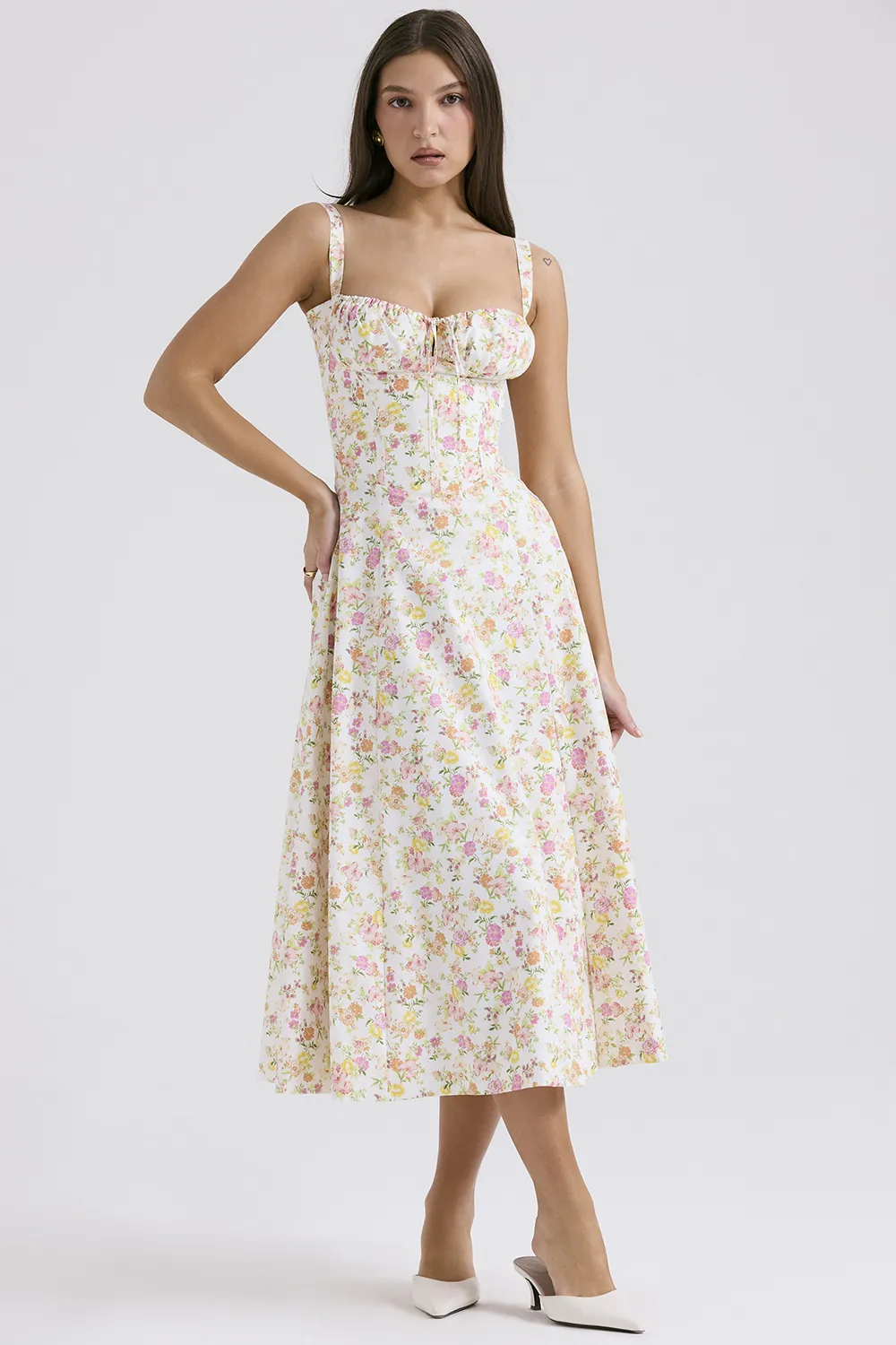 Ivory floral cotton sundress