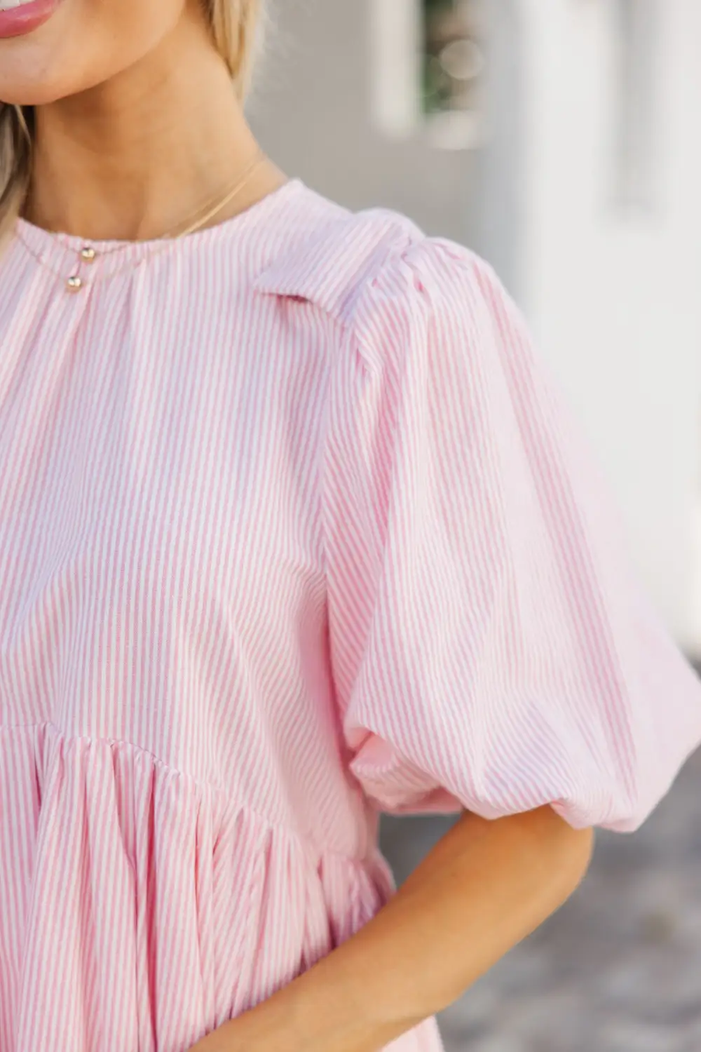 Dreaming Of The Day Pink Striped Babydoll Dress