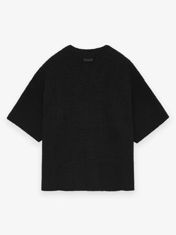 Heavy Waffle Short Sleeve Crewneck Sweater