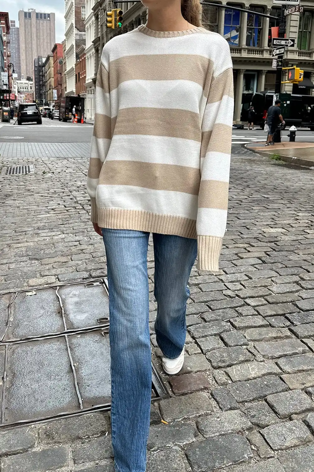 Brianna Cotton Thick Stripe Sweater