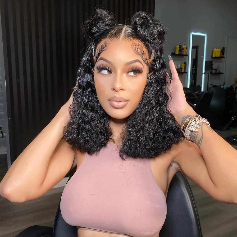 Sterly 13x6 Lace Front Wig Water Wave Bob Human Hair Wigs