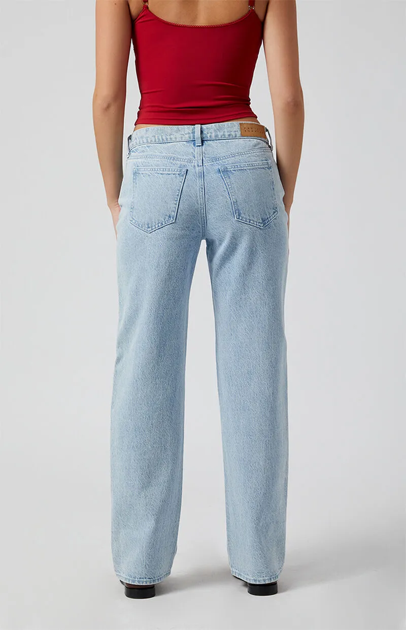 PacSun Jordyn Low Rise Straight Leg Jeans Light Indigo