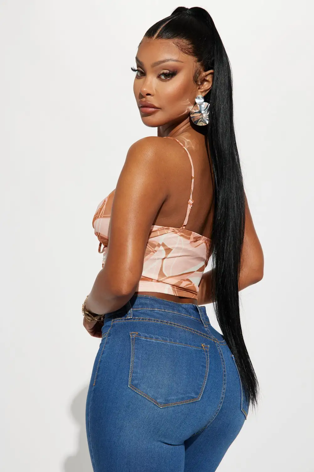 Helsey Mesh Top - Peach/combo