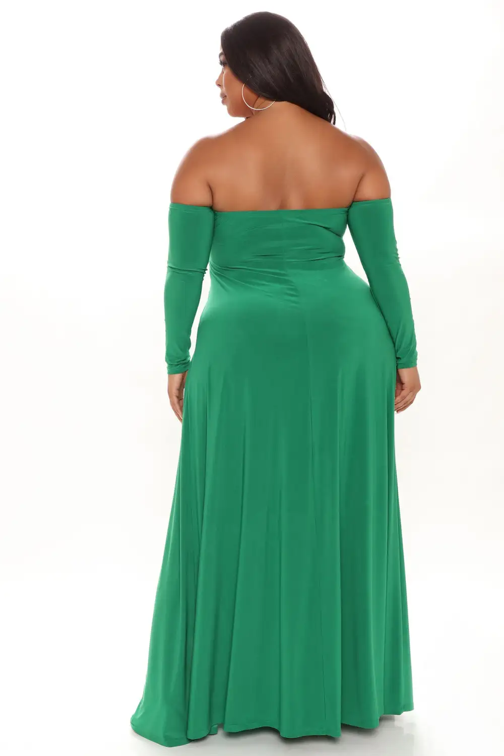 Elegantly Fab Off Shoulder Maxi Dress - Kelly Green