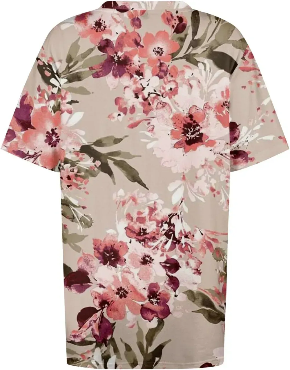 Plus Size Tops for Women Dressy Short Sleeve V Neck Shirts for Women Summer Tops for Women 2024 Floral Print Top