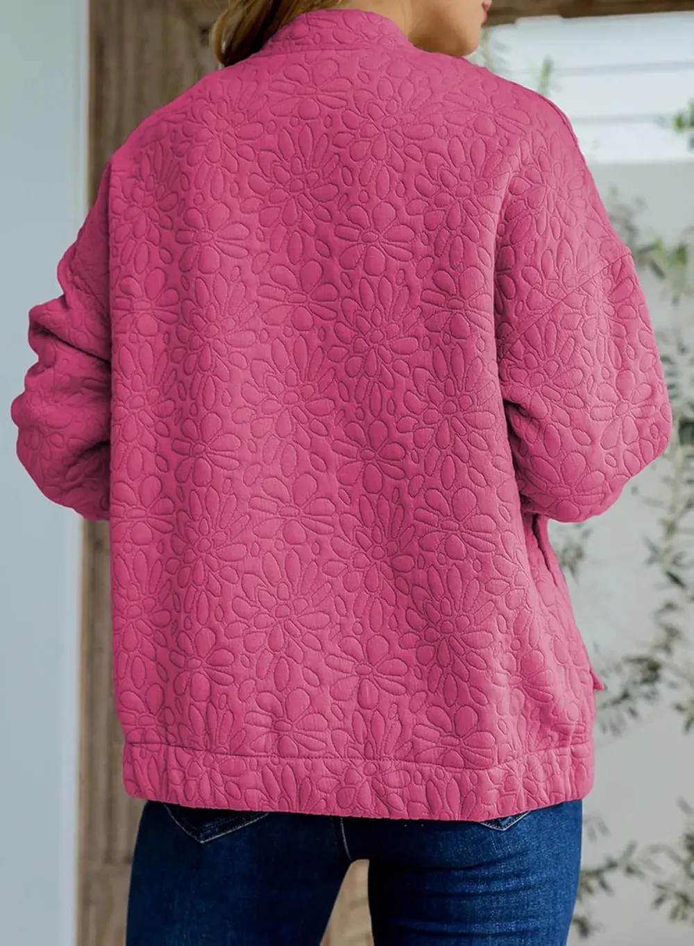 Jackets for Women Spring Fashion 2025 Cute Jacquard Coats Lightweight Zip Up Jackets Dressy Casual