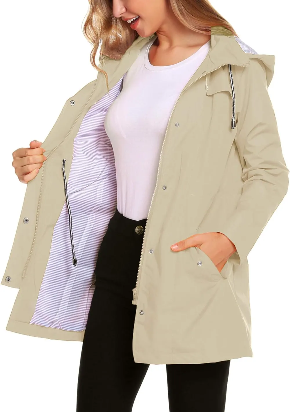 Womens Lightweight Hooded Waterproof Active Outdoor Rain Jacket S-XXL