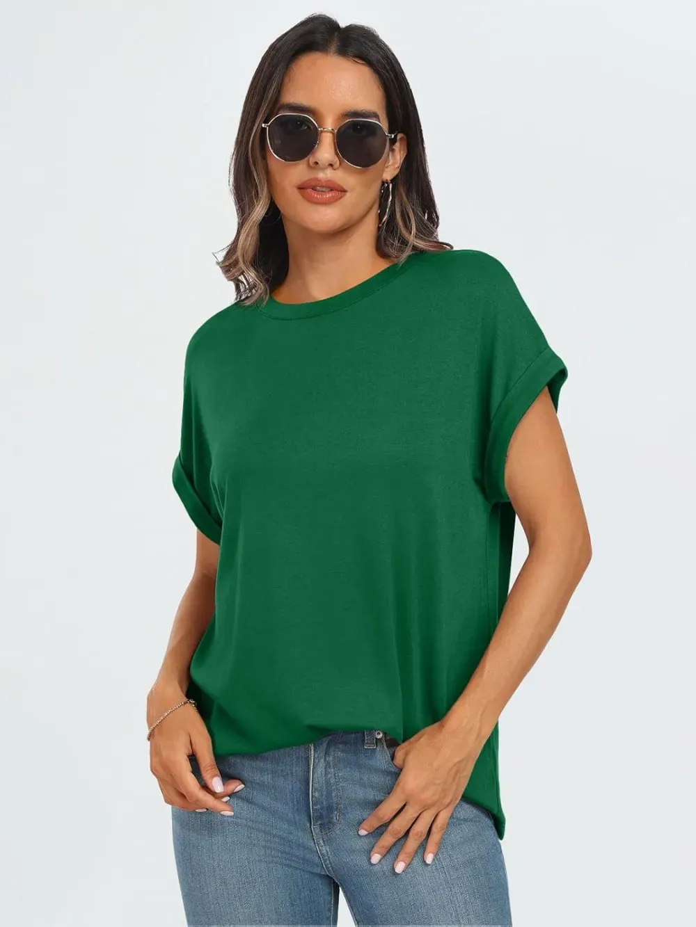 AUTOMET Women Tops Casual Basic T Shirts Loose Fit Crewneck Short Sleeve Summer Outfits