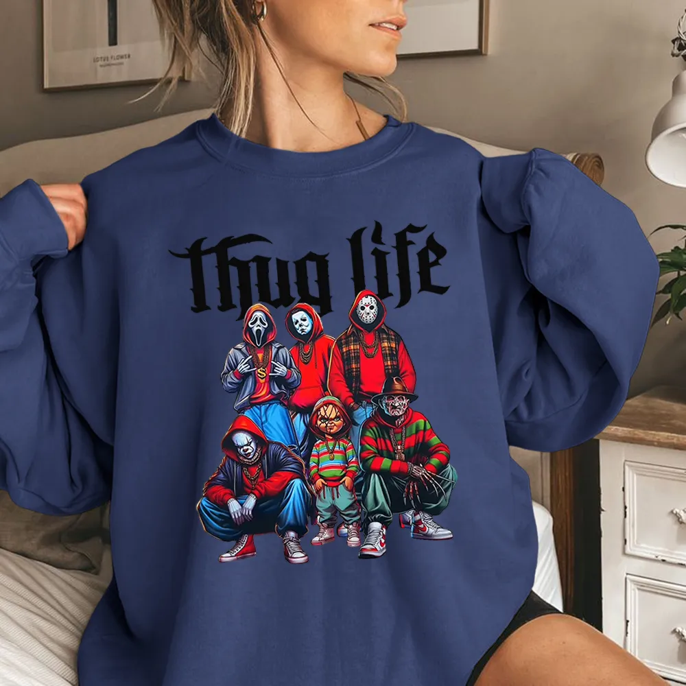 Purple Thug Life Horror Colorful Sweater Long Sleeve Hoodie Of You