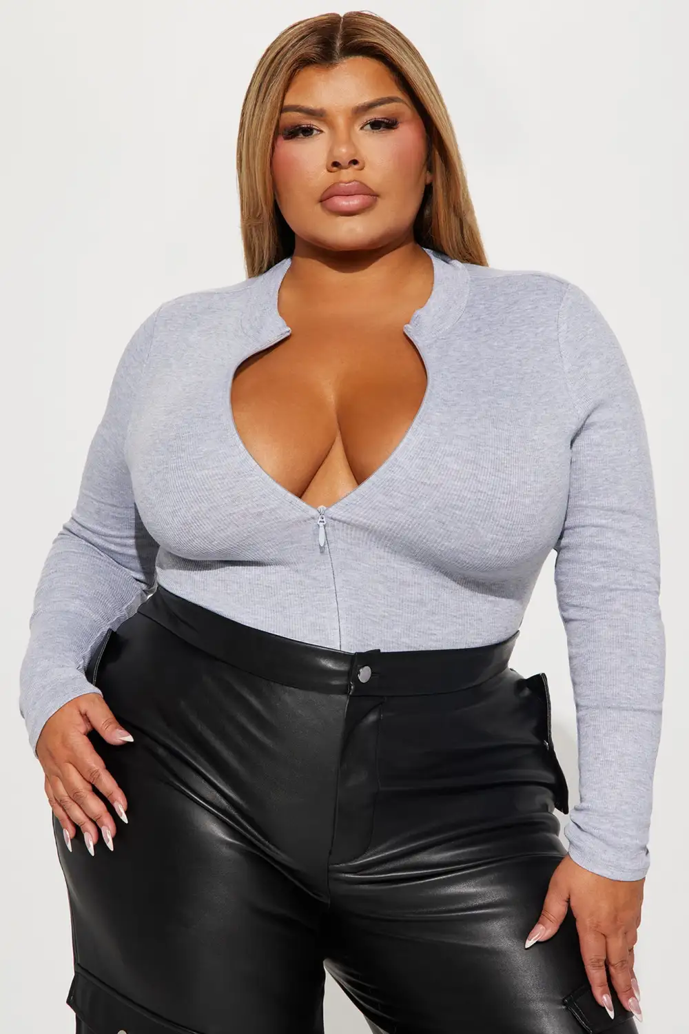 Grind Time Beyond Long Sleeve Bodysuit - HeatherGrey