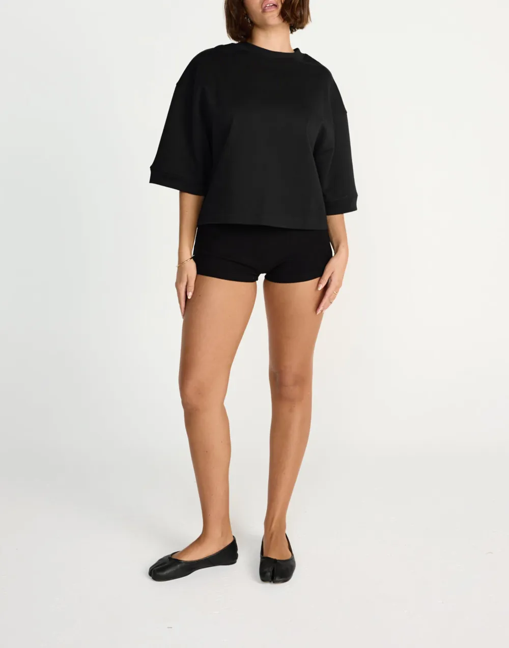 Solid Color Basic Loose Short Sleeves