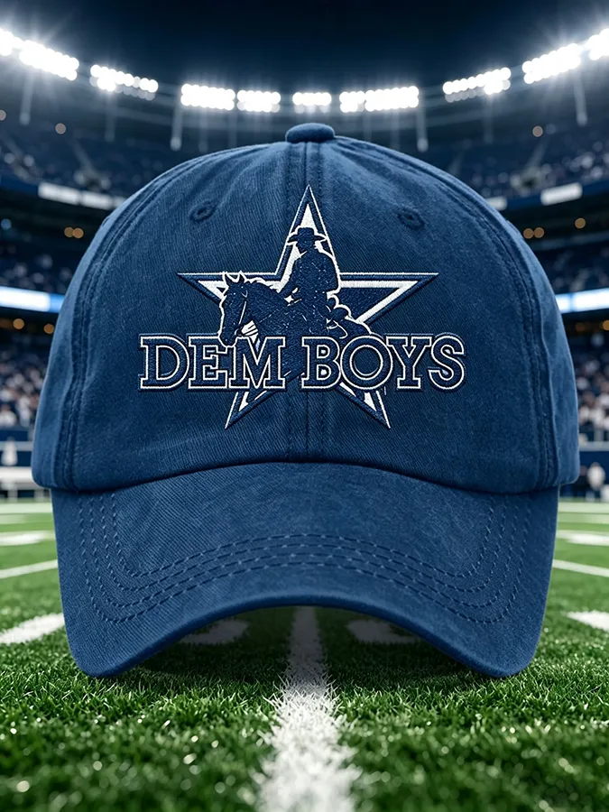 Unisex Football Print Washed Duckbill Cap