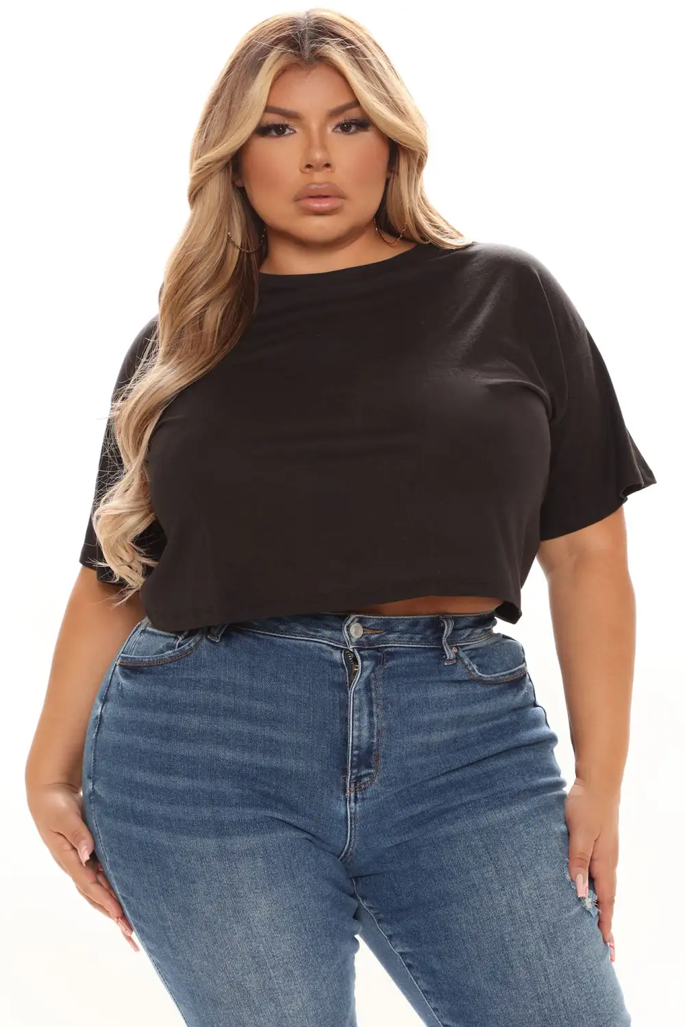 Leslie Cropped Tee - Black