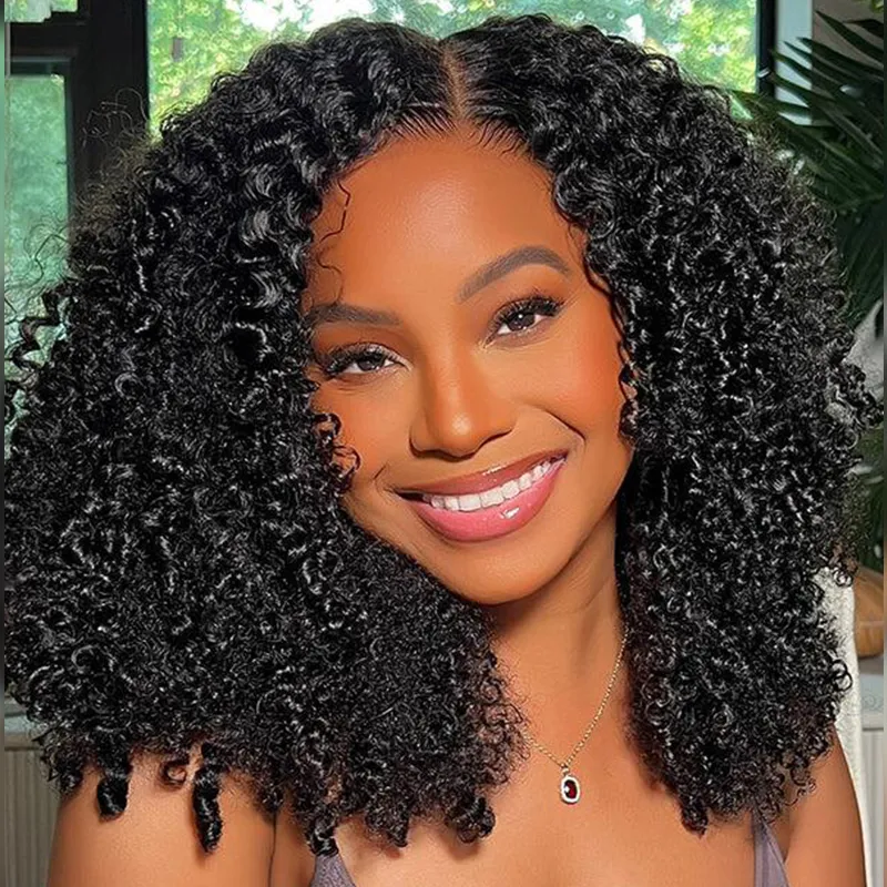 Sterly 250% High Density 13×6 Kinky Curly Human Hair Wig Super Thick Double Drawn 3c/4a Wig