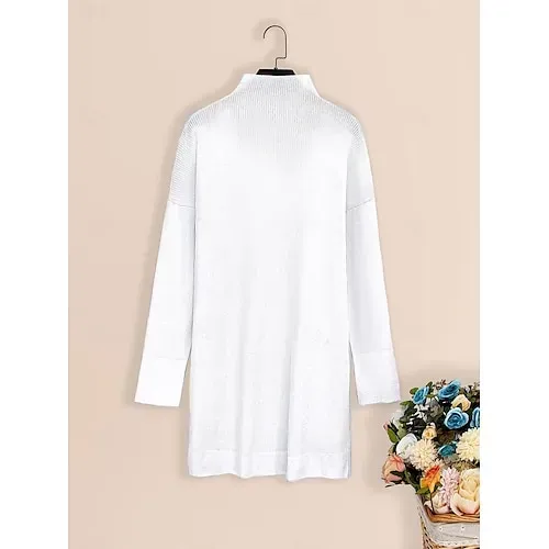 Women's Sweater Pullover Jumper Criss Cross Knitted Solid Color Stylish Casual Long Sleeve Regular Fit Sweater Cardigans V Neck Fall Winter Blue Purple Pink / Holiday / Going out