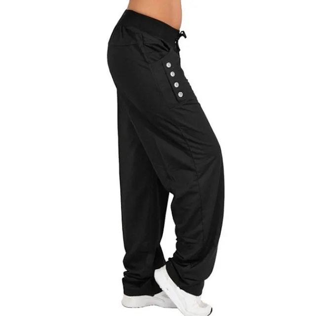 Women's Tactical Cargo Chinos Slacks Pants Trousers Cotton Blend Black Navy Blue Light Grey Mid Waist Casual / Sporty Boho Casual Leisure Sports Pocket Micro-elastic Full Length Comfort Plain S M L