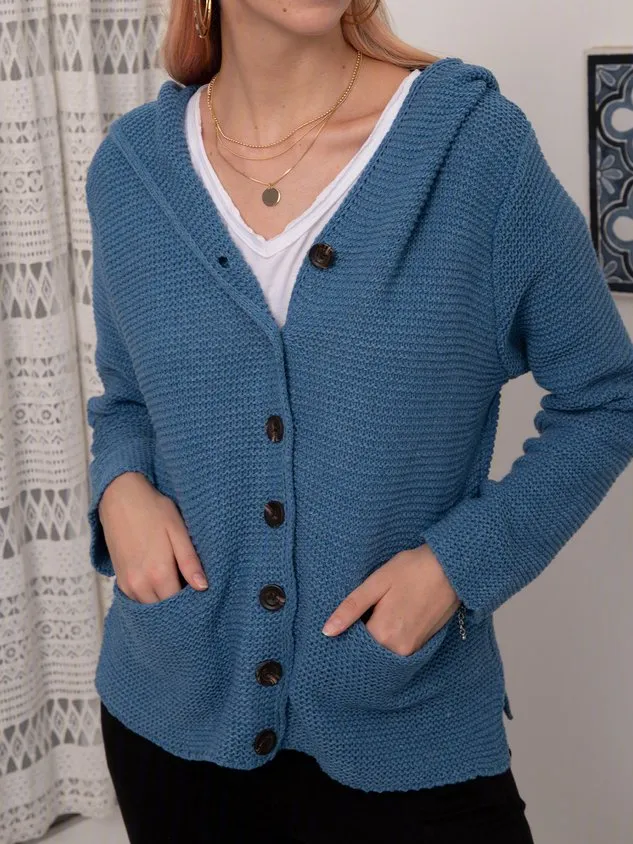 Hooded Knitted Cardigan Sweater Sweater coat for Women