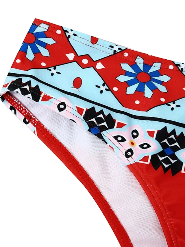 Women's Swimwear Bikini Bathing Suits 2 Piece Normal Swimsuit Halter 2 Piece Sexy Floral Print Light Green Pink Purple Padded V Wire Bathing Suits Sports Vacation Beach Wear